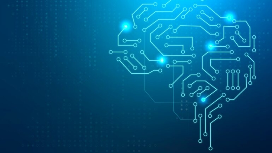 AI technology brain background digital transformation concept